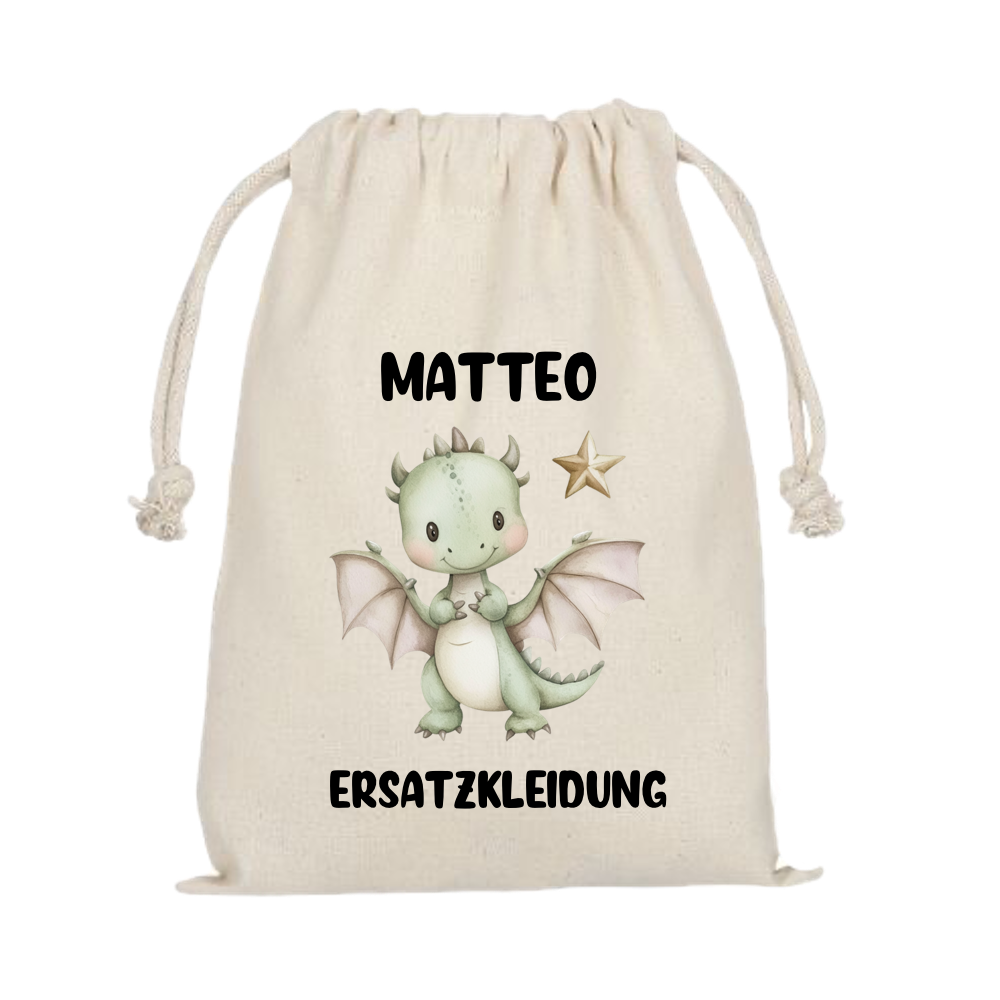 Kleiderbeutel-natur-Drachen