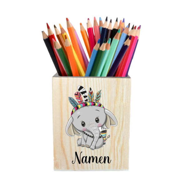 Stiftehalter Elefant wild