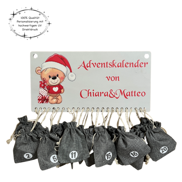 Wandadventskalender Weihnachtsbär