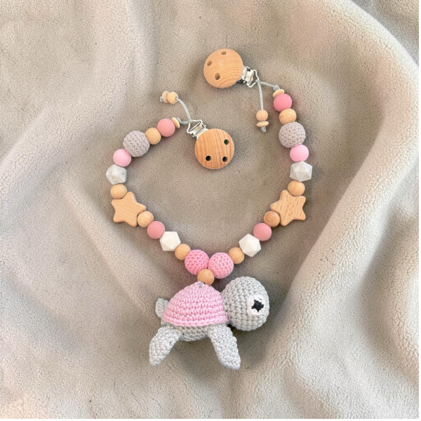Kinderwagenkette Schilkröttli rosa