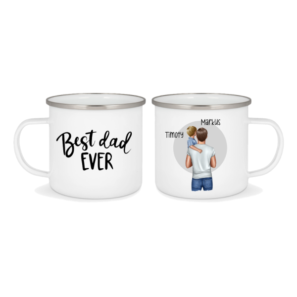 Emaille Tasse Papa/Sohn (grosser Junge)