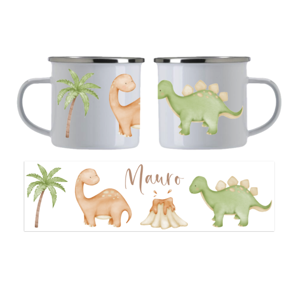 Emaille Tasse Dino