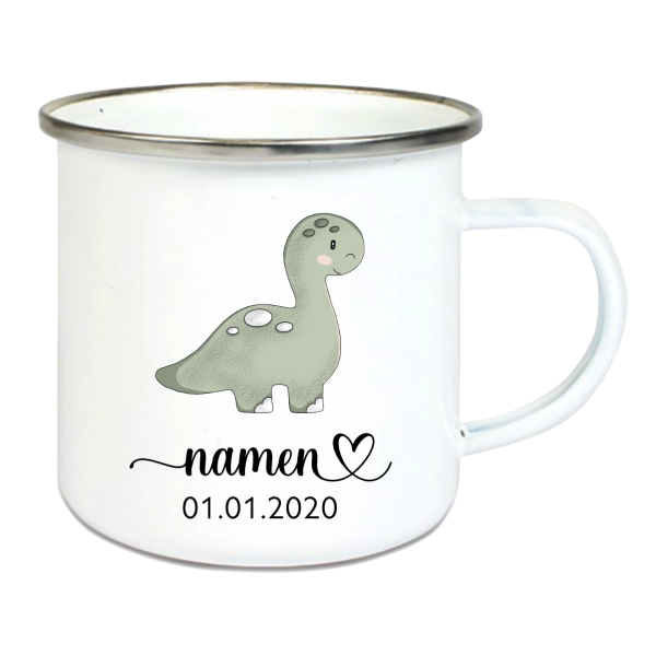 Emaille Tasse Dino