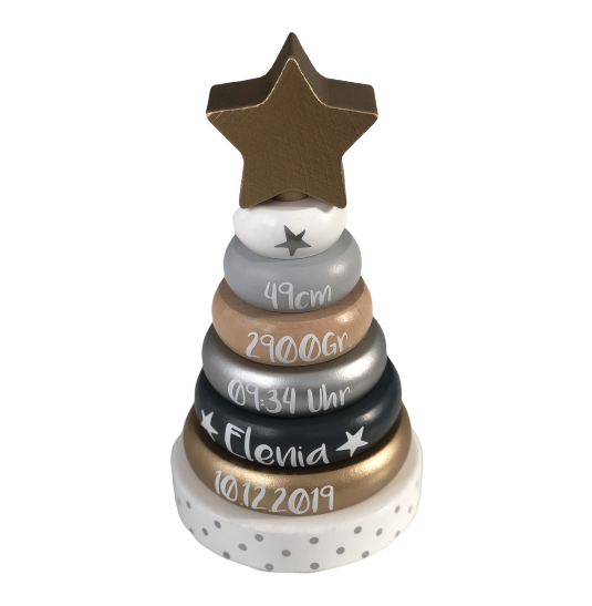 Stapelturm Stern silber/gold