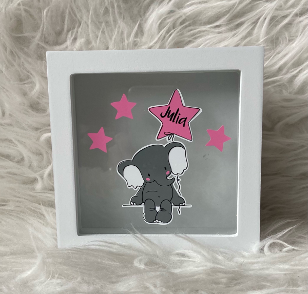 Spardose Bilderrahmen Elefant