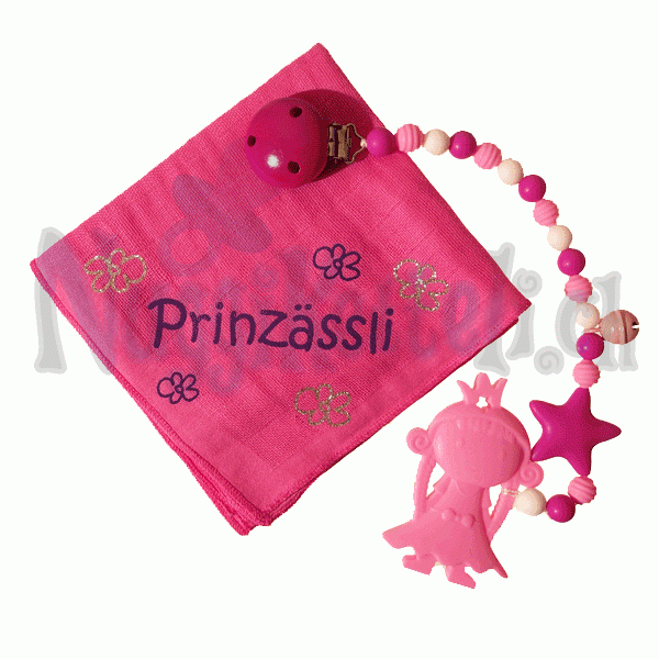 Geschenkset Glitzernuschi&Beisskette 1