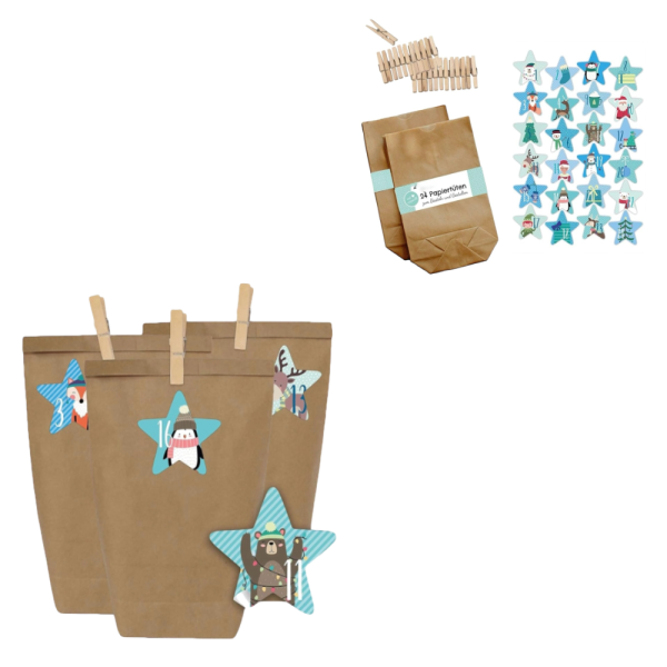 Adventskalender Papierbeutel Motiv Tiere