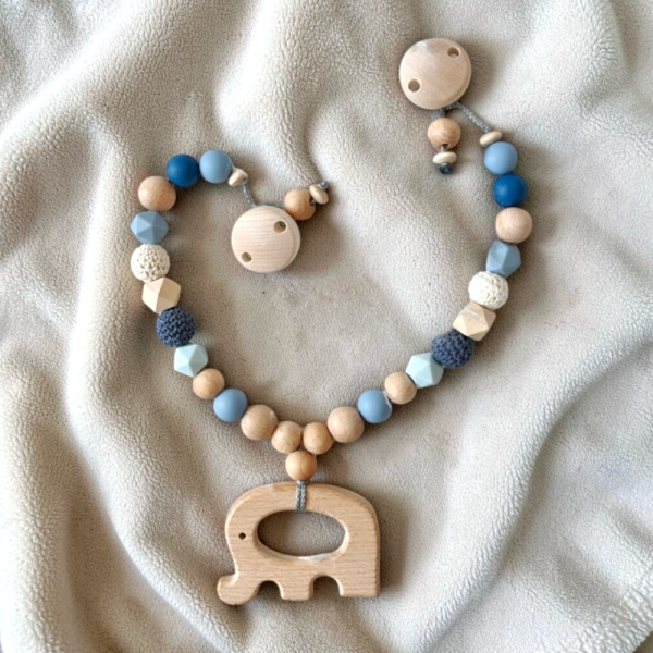 Kinderwagenkette Elefant blau