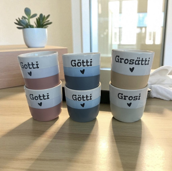 Kaffee/Teebecher graviert bunt