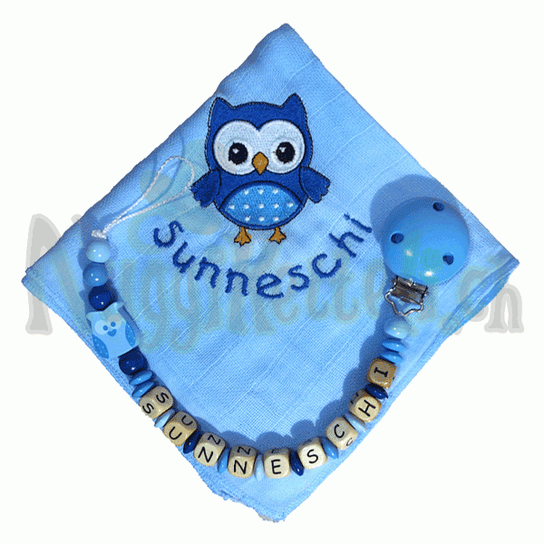 Geschenkset Eule blau