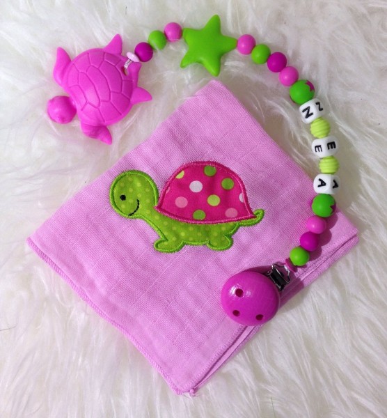 Geschenkset Nuschi& Beisskette Schildkröttli rosa