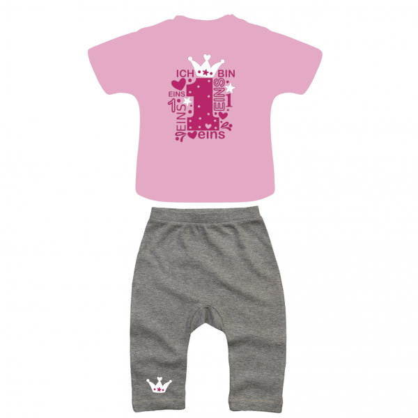 Geburtstags Outfit grau/rosa