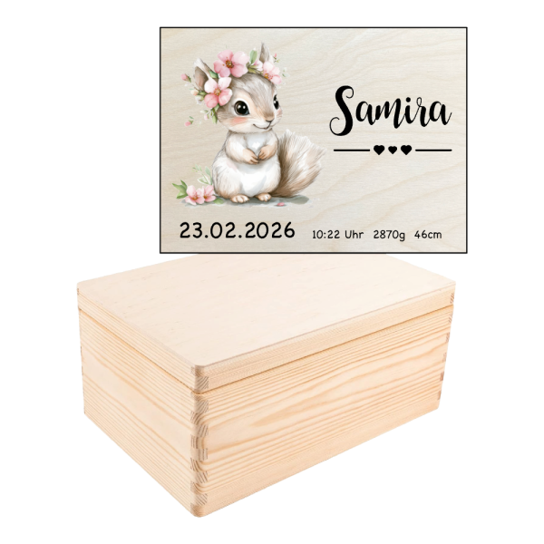 Erinnerungsbox Eichhörnchen Blumen