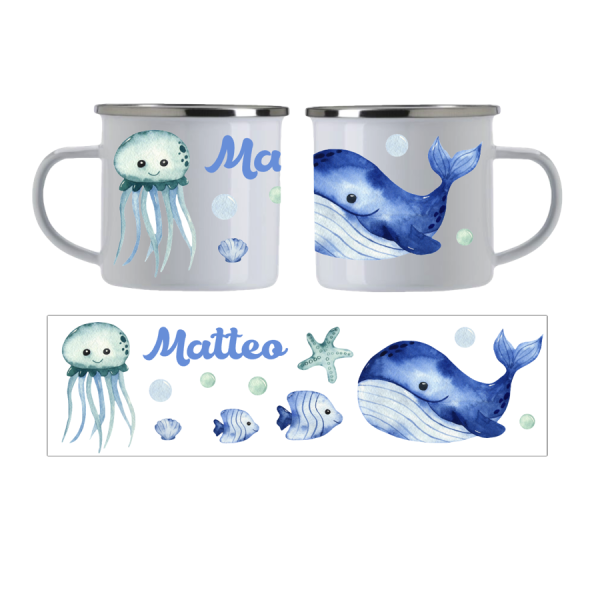 Emaille Tasse Unterwasser