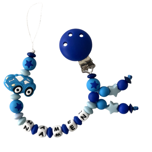 Silikon Nuggiketteli Auto blau