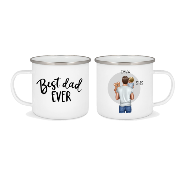 Emaille Tasse Papa/Sohn (Baby Junge)